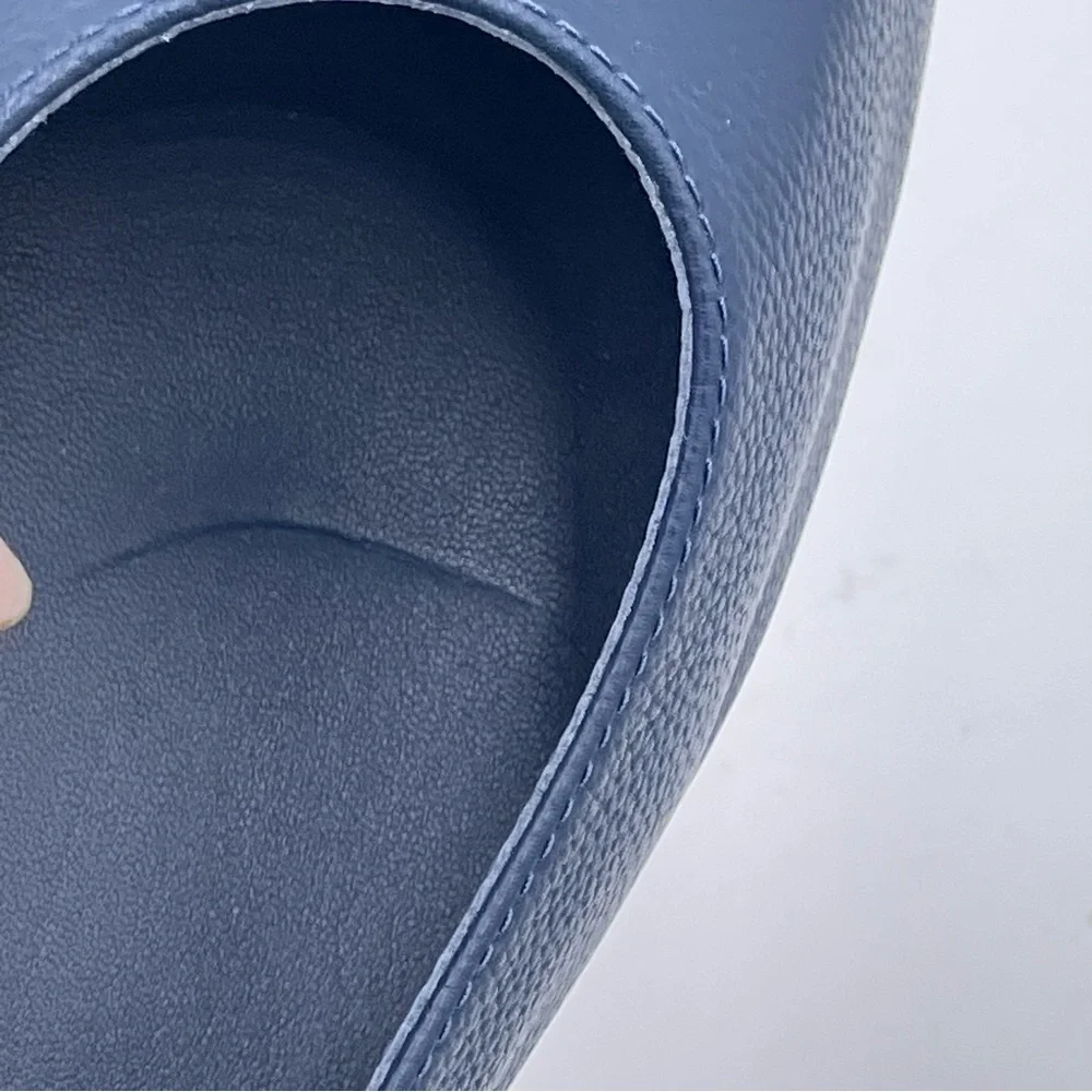 Everlane Navy Leather Ballet Flats